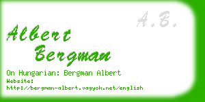 albert bergman business card